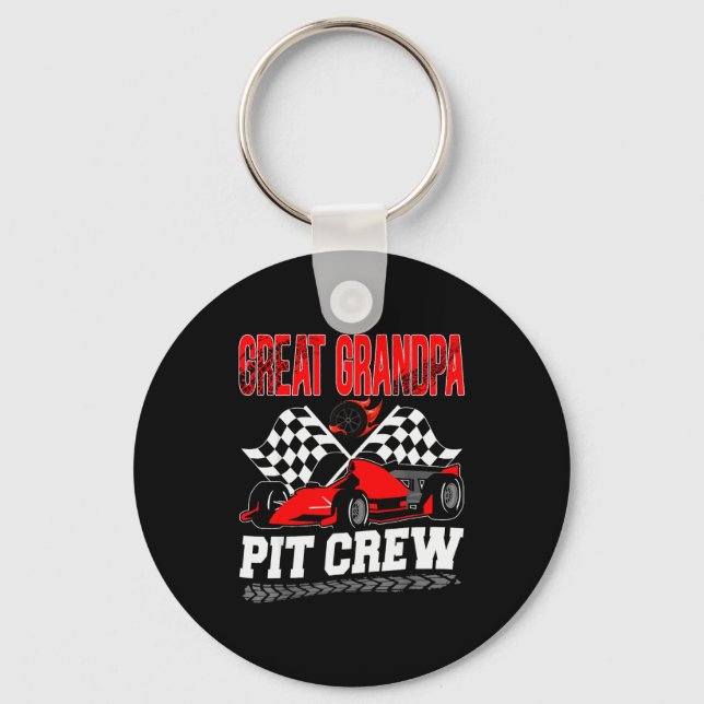 Great Grandpa T Crew Racing Family Race Car Birthd Keychain (Front)