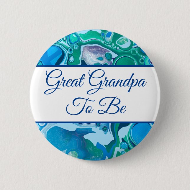 Great Grandpa To Be | Boy's Baby Shower  2 Inch Round Button (Front)