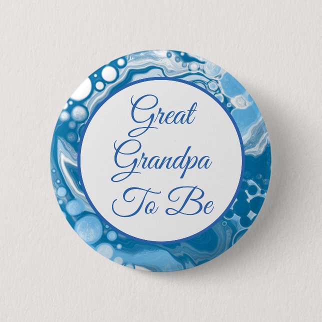 Great Grandpa To Be | Boy's  Baby Shower    2 Inch Round Button (Front)
