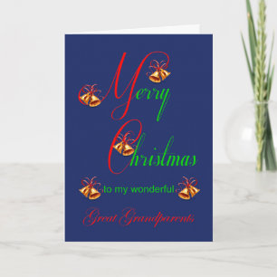 Great Grandparents Christmas Bells Holiday Card