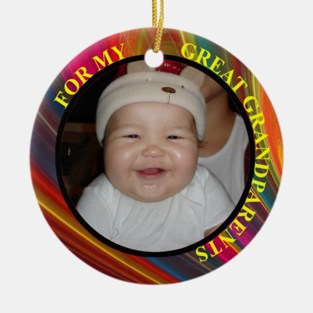 Great Grandparents Photo Gift Tag & Ornament (Front)