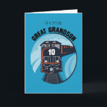 Great Grandson 10th Birthday Train, Little Boy Card<br><div class="desc">What a great card for a child! Wish the best to your Great Grandson on his 10th Birthday with this cute illustration of a train with a big white number 10 on the front. This vehicle is perfect for your congratulations.</div>