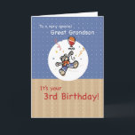 Great Grandson 3rd Teddy Bear Balloon Birthday Card<br><div class="desc">Your Great Grandson will be three very soon. Wish him a great time with this sweet teddy bear holding a balloon and surrounded by colorful confetti and white polka dots. A wonderful design for a little boy on his 3rd Birthday.</div>