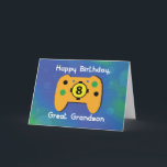 Great Grandson 8 Year Old Birthday Gamer Control Card<br><div class="desc">Join in and celebrate with a dear great grandson on the celebration of his 8th birthday. Give him this gamer greeting card that shows a video game controller on the cover. He will get a laugh once he received this.</div>
