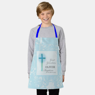 Great Grandson Baptism Blue Lace Personalized Apron