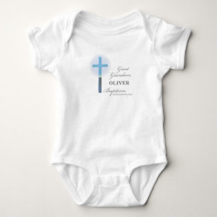 Great Grandson Baptism Blue Lace Personalized Baby Bodysuit