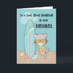 Great Grandson Birthday Beach Funny Cool Raccoon Card<br><div class="desc">Your fun loving great grandson will surely love this card once you hand him this on his upcoming birthday celebration. Since he loves the sun and water so much,  he will definitely join this cool racoon in riding the waves.</div>