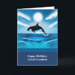 Great Grandson Birthday with Orca Whale in Ocean Card<br><div class="desc">Get ready to surprise your beloved great grandson with this card once he finally celebrates his birthday. This fun card is all you need to make his day and give him a whale of a good time.</div>