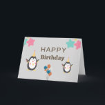 Great Grandson Blue Penguin 1st Birthday  Card<br><div class="desc">Great Grandson Blue Penguin 1st Birthday Card design as gift for your friend and family to there birthday in sweet and cute way.</div>