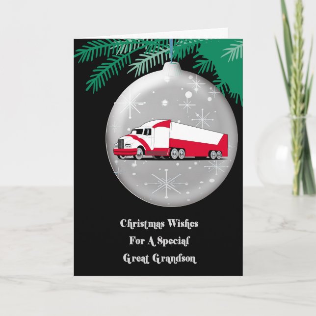 Great Grandson Christmas Wishes Holiday Card (Front)