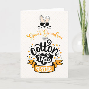 Great Grandson Cottontail Cutie Easter Holiday Card