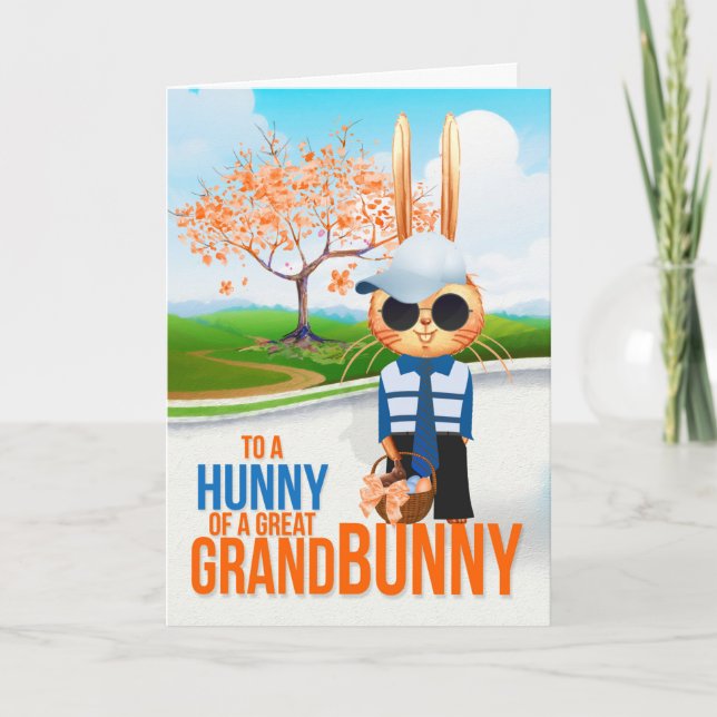 Great Grandson Hunny of a Grand Bunny Easter Holiday Card (Front)