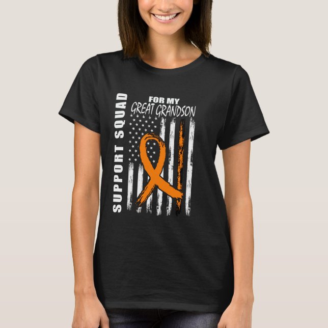 Great Grandson Multiple Sclerosis Flag Supporter P T-Shirt (Front)