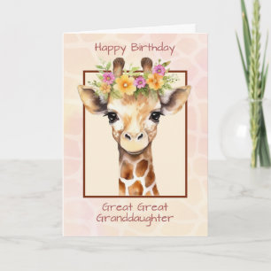 Great Great Granddaughter Birthday Sweet Safari Card