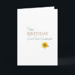 Great Great-Granddaughter Sunflower Birthday Card<br><div class="desc">Happy birthday card with photo of a sunflower and modern,  clean script font.  Also notates family relation that is usually not found on cards:  Great Great-Granddaughter.</div>