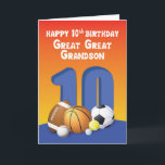 Great Great Grandson 10th Birthday Sports Balls Card<br><div class="desc">If you have known your great great grandson of being a avid sports fan then you should look no further for the one and only card that is perfect to give him for his 10th birthday. This is the card you are looking for. Get this now!</div>