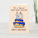 Great Great Grandson 10th Birthday, Sweet Cake Card<br><div class="desc">When your great great grandson celebrates the momentous life event of turning 10 years old,  then it is only appropriate for you bring him special greetings and good wishes by sending this cute cake card to say happy 10th birthday to him.</div>