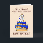 Great Great Grandson 6th Birthday, Sweet Blue Cake Card<br><div class="desc">Imagine the time when you were turning six. Your excitement and anticipation of a special greetings and celebration was overflowing. Now that your great great grandson will be turning six,  make his day more special with this cute sweet cake card that says happy 6th birthday.</div>