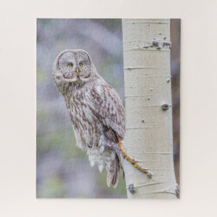 Great Grey Aspen Tree Branch Jigsaw Puzzle