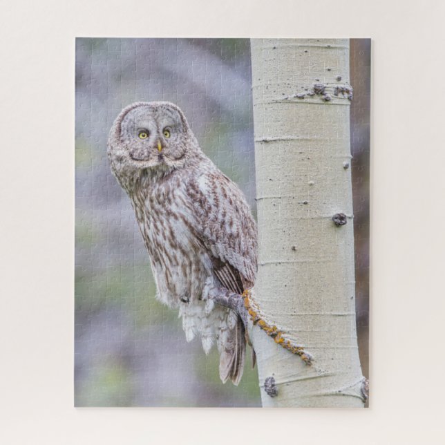 Great Grey Aspen Tree Branch Jigsaw Puzzle (Vertical)