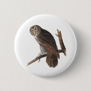 Great Grey Owl 2 Inch Round Button