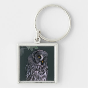 Great Grey Owl Keychain