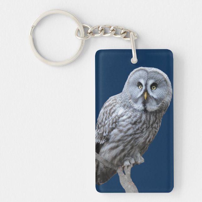 Great Grey Owl Keychain (Front)