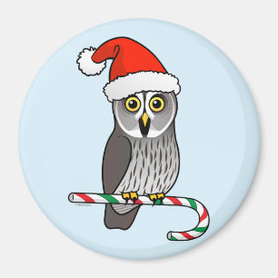 Great Grey Owl Santa Magnet