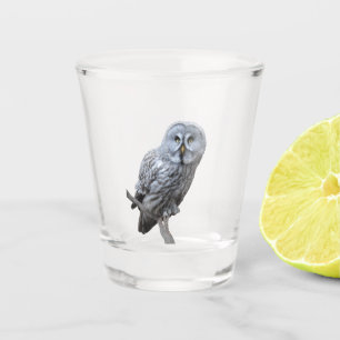Great Grey Owl Shot Glass