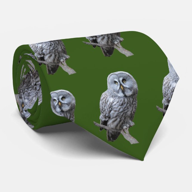 Great Grey Owl Tie (Rolled)