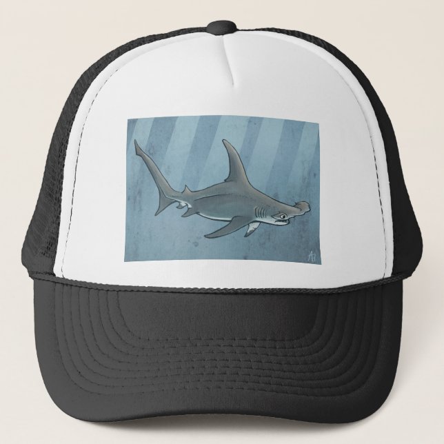Great hammerhead shark trucker hat (Front)