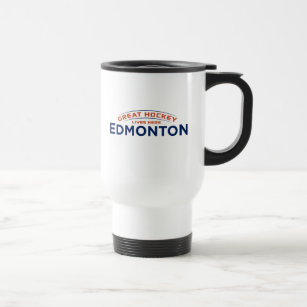 Great Hockey Edmonton White Travel Mug