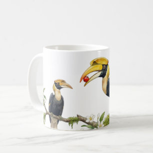 Great Hornbill True Love Watercolor Coffee Mug