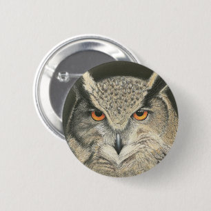 Great Horned Owl 2 Inch Round Button