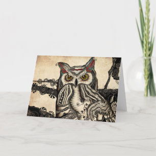 Great Horned Owl Blank Greeting Card