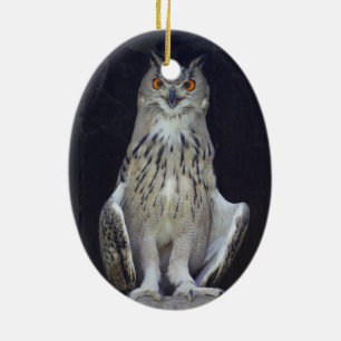 Great Horned Owl Ceramic Ornament