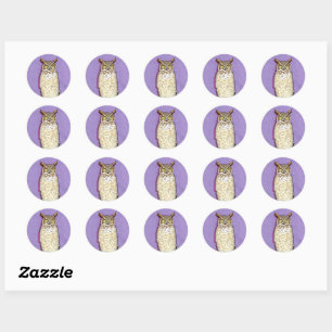 Great Horned Owl Classic Round Sticker