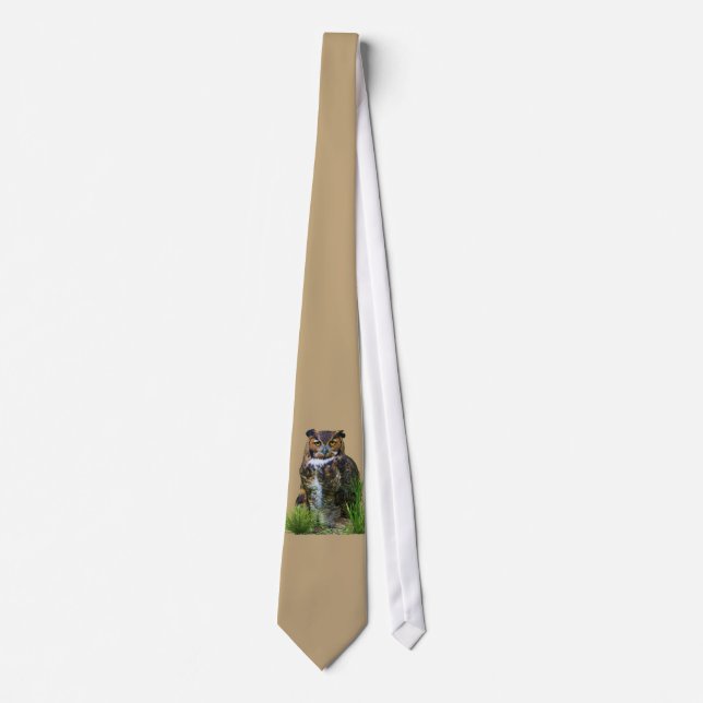 Great Horned Owl Customizable Tie (Front)