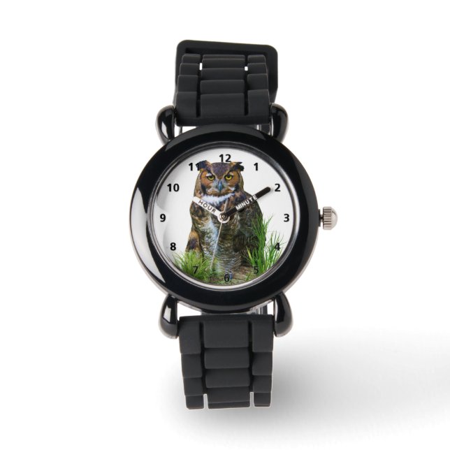 Great Horned Owl Customizable Watch (Front)