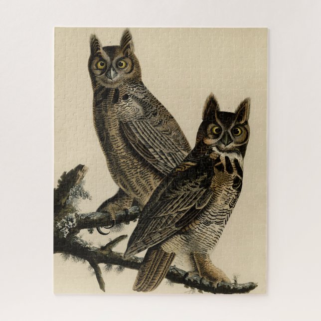 Great Horned Owl from Audubon's Birds of America Jigsaw Puzzle (Vertical)