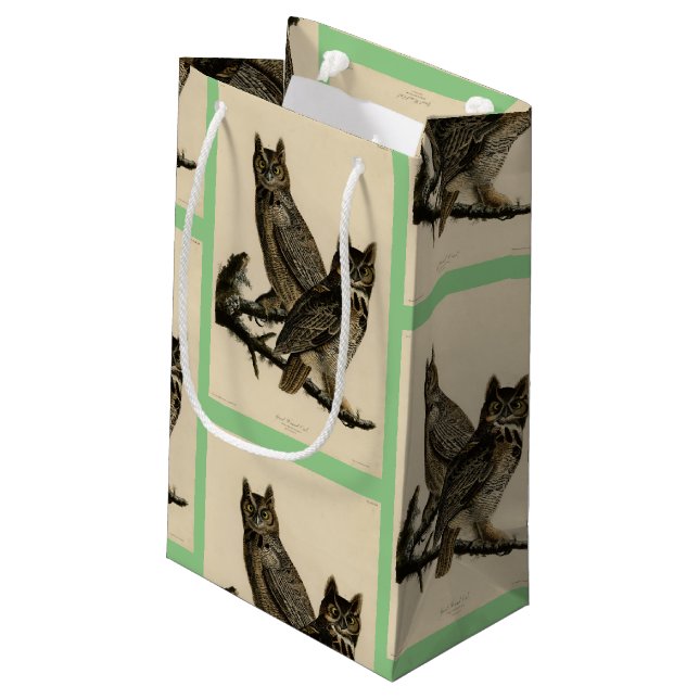 Great Horned Owl from Audubon's Birds of America Small Gift Bag (Back Angled)