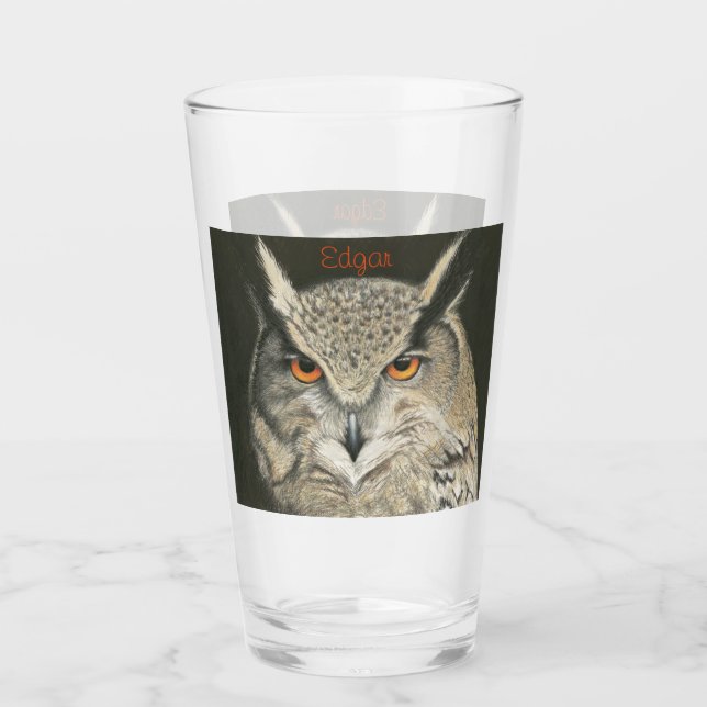 Great Horned Owl Glass (Front)