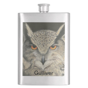 Great Horned Owl Hip Flask