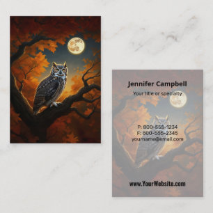 Great Horned Owl in Autumn Business Card