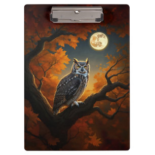 Great Horned Owl in Autumn Clipboard