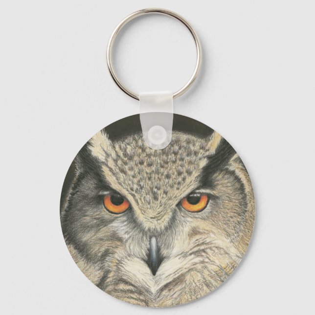 Great Horned Owl Keychain (Front)