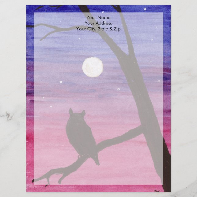 Great Horned Owl Letterhead (Front)
