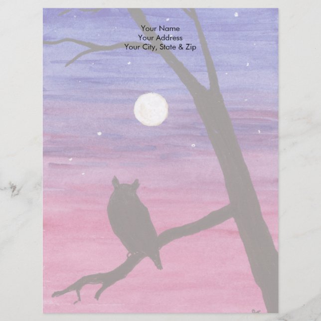 Great Horned Owl Letterhead (Front)