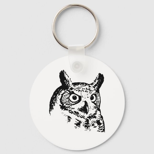 Great Horned Owl Logo Keychain (Front)