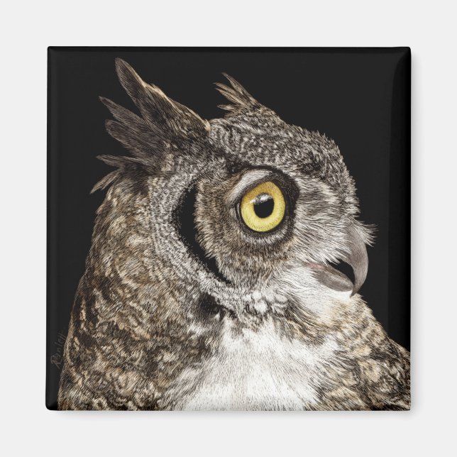 Great-Horned Owl Magnet (Front)